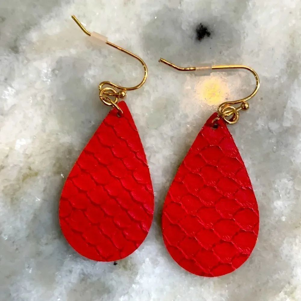 Rose Leather Earrings
